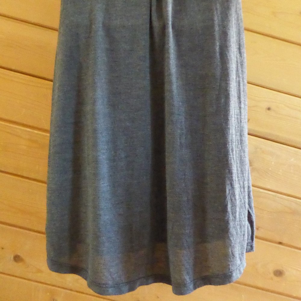 Splendid Gray Elastic Waist Jersey Sundress Lined Cami Knee Length Dress Stretch - Picture 7 of 8